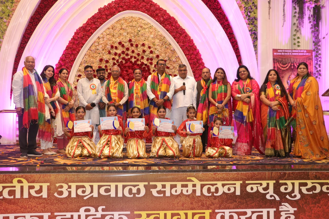 Community members together on stage at ABAS New Gurgaon Agrasen Jayanti, 17 October 2026