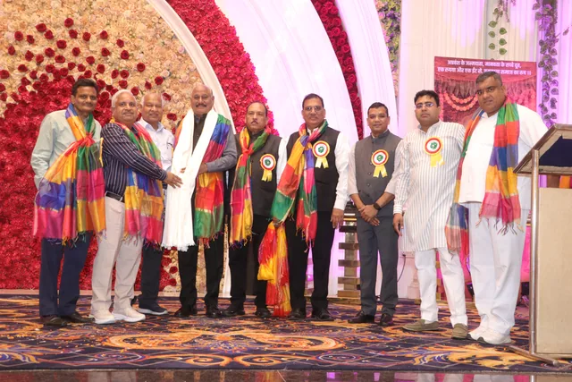Community members together on the Agrasen Jayanti stage, photo 35, 17 October 2026