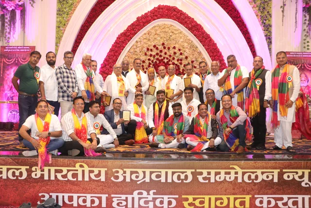 Community members together on the Agrasen Jayanti stage, photo 55, 17 October 2026