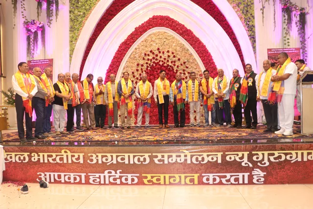 Community members together on the Agrasen Jayanti stage, photo 72, 17 October 2026