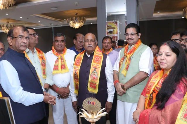 Community members gathered for the ceremonial lamp lighting, photo 8, Shapath Grahan, 4 July 2026