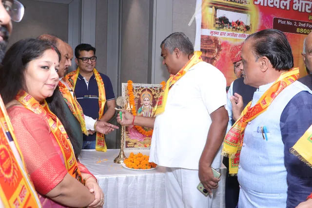 Community members gathered for the ceremonial lamp lighting, photo 9, Shapath Grahan, 4 July 2026