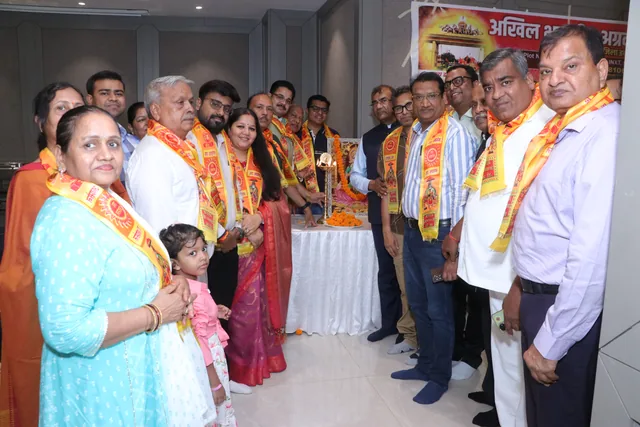 Community members gathered for the ceremonial lamp lighting, photo 10, Shapath Grahan, 4 July 2026